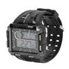 Digitale Sportuhr 50m Wasserdicht Rechteckiges Zifferblatt mit großem Bildschirm Uhr 12 24 Stunden LED Leuchtende Armbanduhr