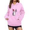 Women's Winter Christmas Printed Pullover Hooded Sweatshirt Fleece Long Sleeve Sweatshirt