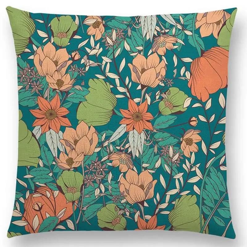 Botanical Floral And Butterfly Cushion Cover Beautiful Flowers Garden Mini Prints Home Decor Sofa Throw Pillow Case