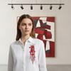 1Pcs Women Punk Long Tassel Chain Heart Pendant Brooch Exaggerated Red Crystal Bead Brooch Suit Decoration Jewelry Accessories