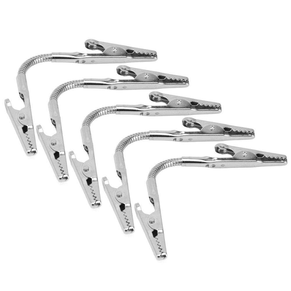 5Pcs Metal Construction Double Head Alligator Clip Bendable Structure Memo Note Clip  Photo Display