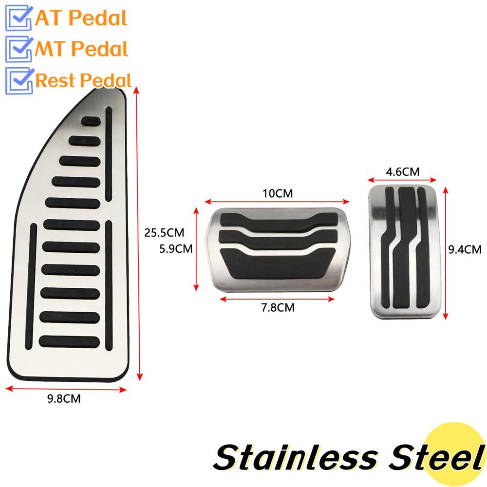 AJO1 Stainless Steel Car Pedal Cover for Ford Focus 2 3 4 MK2 MK3 MK4 RS ST 2005-2020 Kuga Escape 2009-2020 LHD Pads Pedals Parts