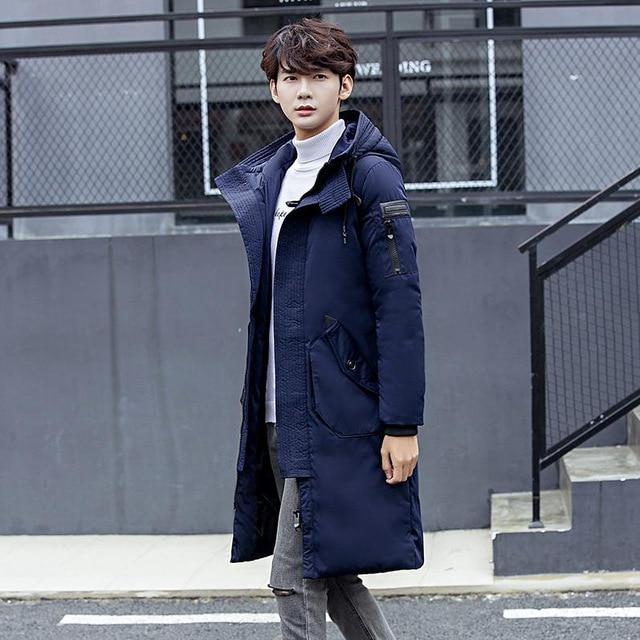 Hooded Long Winter Duck Down Parkas Men Casual Clothing Outwear Down Jackets Male Thick Down Coat