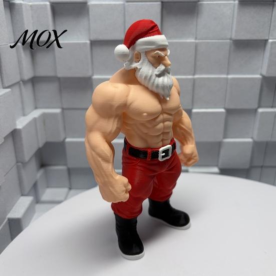 Collectible Trendy Character Statues 3D Printed Fitness Santa Claus Figurine, Muscular Statue, Workout Enthusiast Gift Ideas Creative Sports