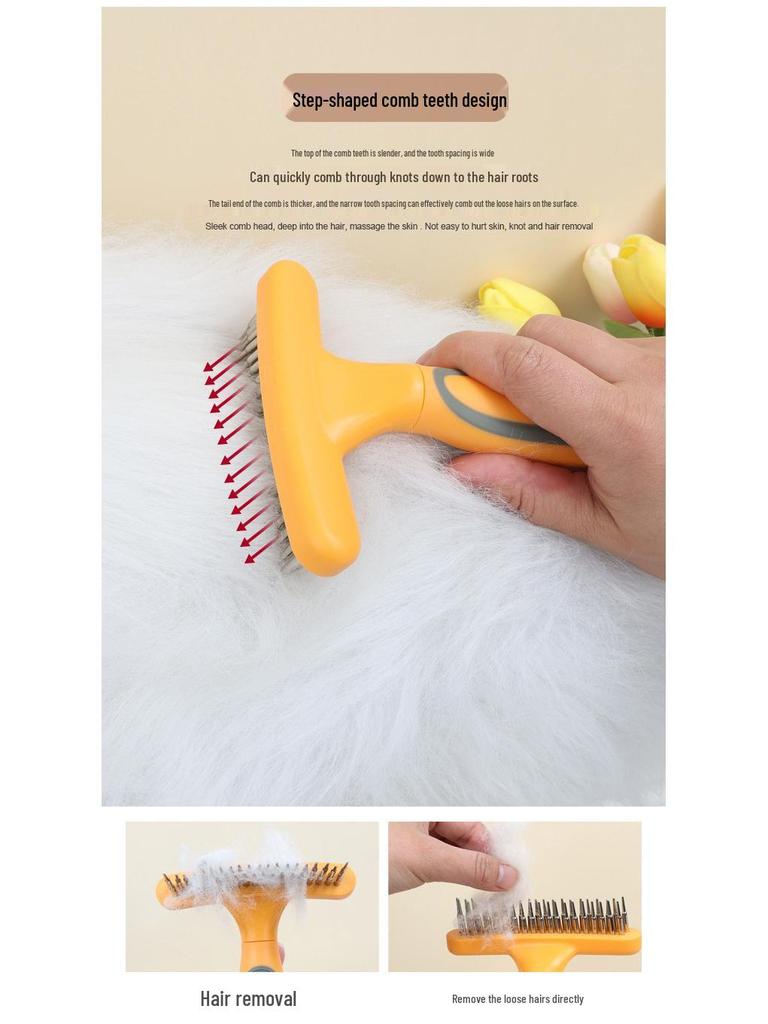 Double Row Nail Rake Comb for Dogs – Grooming Brush for Knot Removal and Pet Care