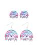 Teacher's Day Apple Pencil & Rocket Book Earrings with School Elements