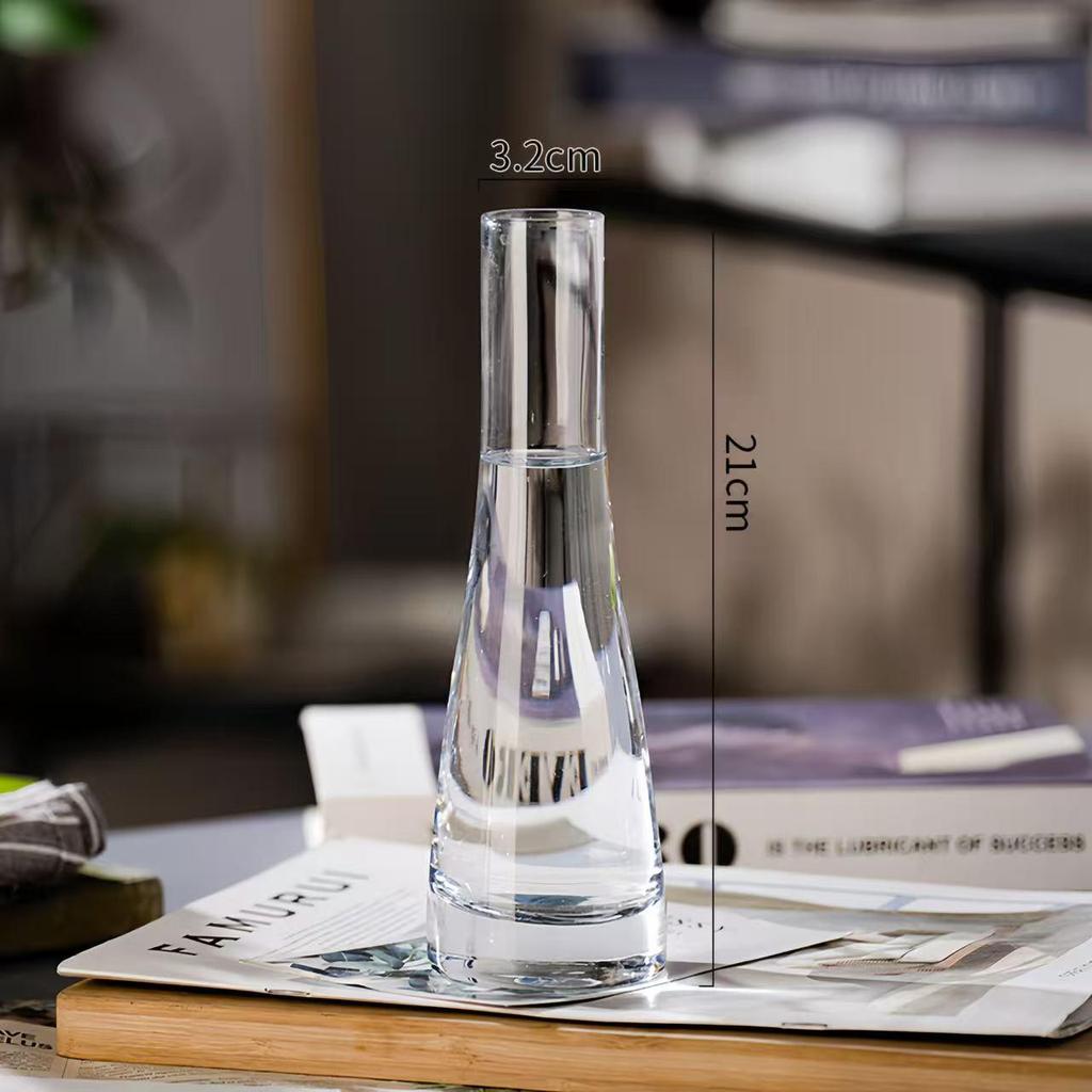 Mini Transparent Glass Test Tube Vase for Fresh Flowers - Desktop Ornament