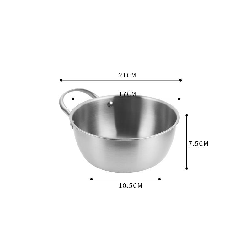 

Корейская миска для смешивания салата из нержавеющей стали, золотистая лапша рамен, миски, кастрюля для супа с ручкой, кухонная утварь