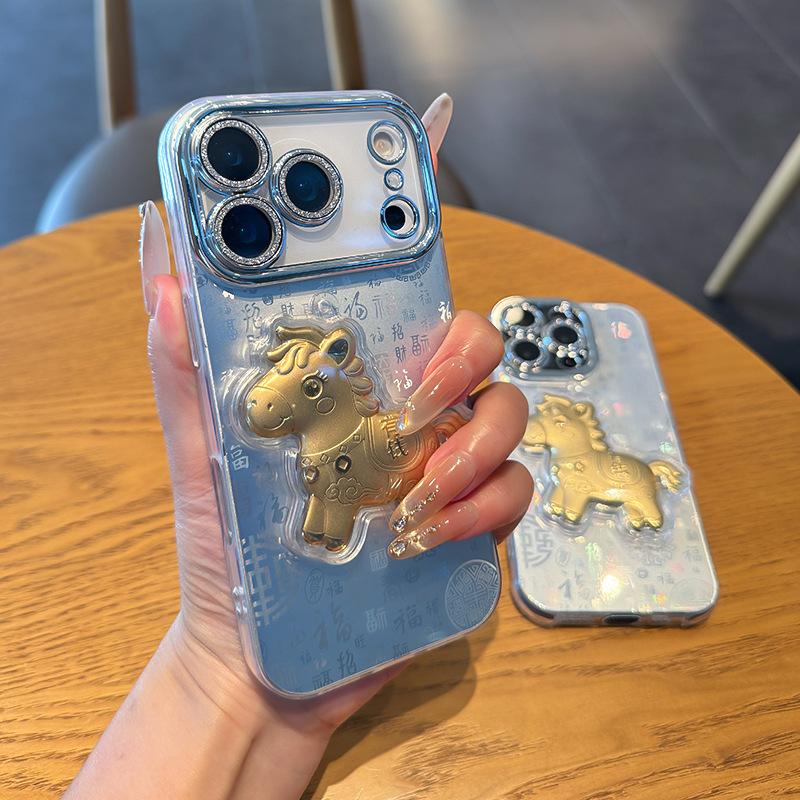 New Year's Model, Year of the Horse, Suitable for Apple 11 Pro Mobile Phone Case, Baifu Lens Protection, iPhone11 Pro Mobile Phone Case.