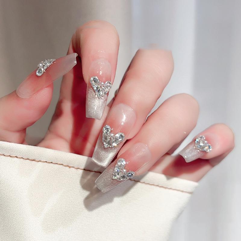 1Box Love Butterfly Zircon Diamond Super Flash Material Package Set Flat Bottom Inverted Edge Nail Accessories Small Accessories