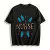 Fun Medical Element Print Nurse Themed Casual Top Pure Cotton T-shirt