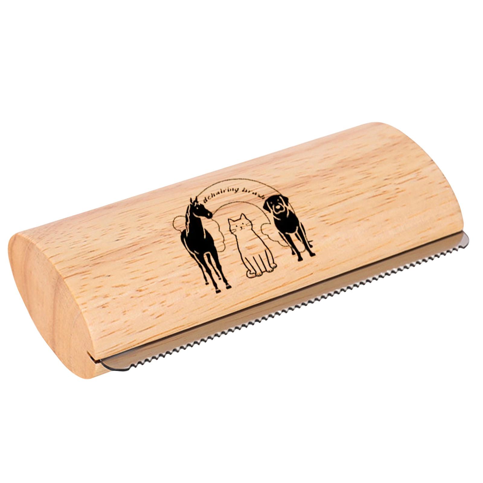 

Wooden Pet Grooming Tool Shedding Brush with Stainless Steel Blade for Removing Loose Fur and Undercoat from Dogs Cats Horses Medium Size one size білий