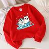 kids' Soft Crewneck Sweatshirt Cute Seal on Ice Block with Jam Jar And Cute Creative Print, Casual All-Match for Fall Winter, Ideal Holiday Present