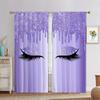 Pink Shiny Eyes Eyelash Blue Yellow  Window Curtains Blinds For Living Room Kids Bedroom Bathroom Kicthen Door Home Decor2Pcs
