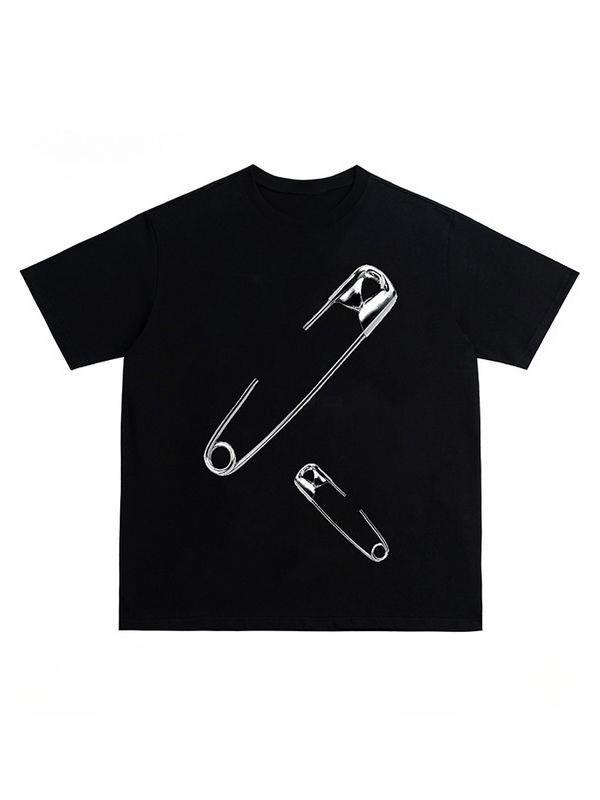 

Pin Graphic Unisex Cotton T-shirt Tee Casuai Short Sleeve Crewneck Top Fashion Streetwear Graphic T Shirts Kpop Y2k Top 4XL