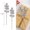 30/2PCS 17.5cm Christmas Tree Berry Decoration Simulation Glitter Gold Silver Red Blue Berry Bouquet DIY Wreath Home Decoration