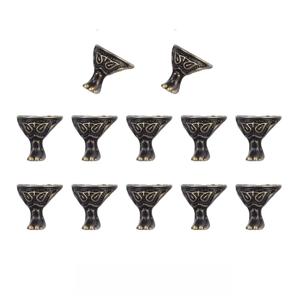 Box Legs Legs Replacement Less Rusty Matching Screws Vintage Pattern Design Zinc Alloy Home Office Shop Box Feet