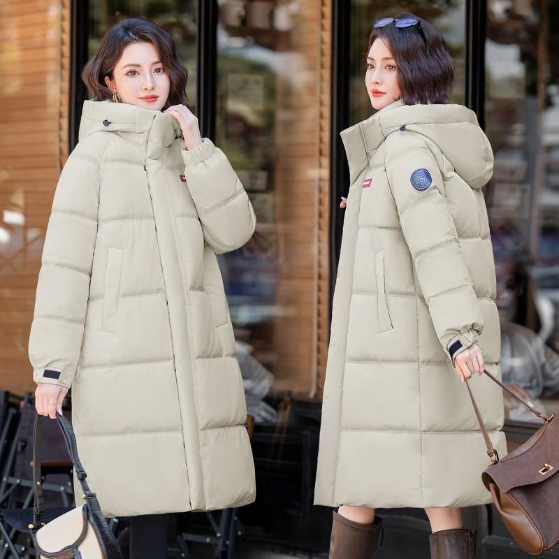 2026 Winter Warm Thick Mid-Length Hooded Cotton Puffer Jacket Unisex Loose Fit Men Women