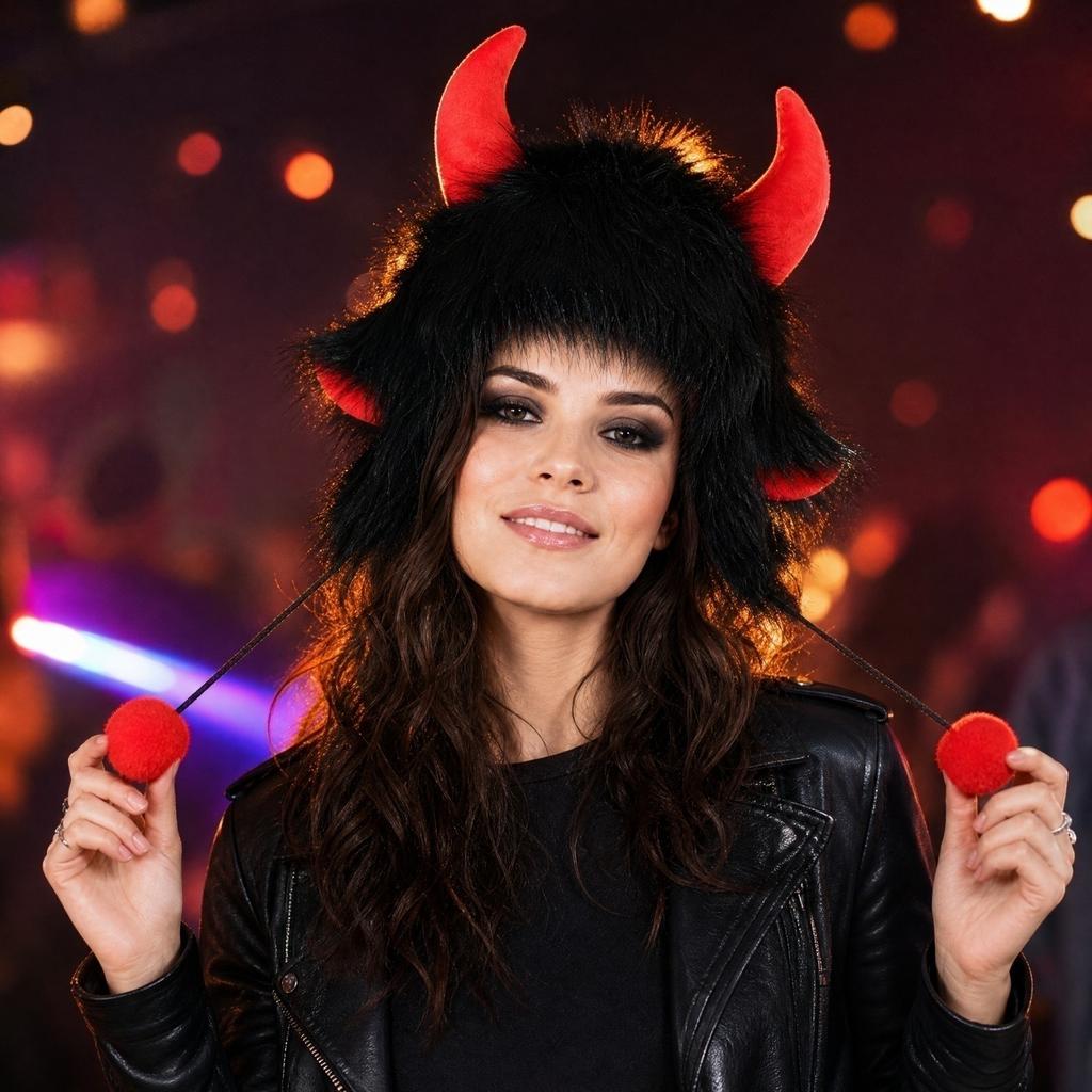 Unisex Adult Black Cow Hat Halloween Costume Headpiece for Funny Party