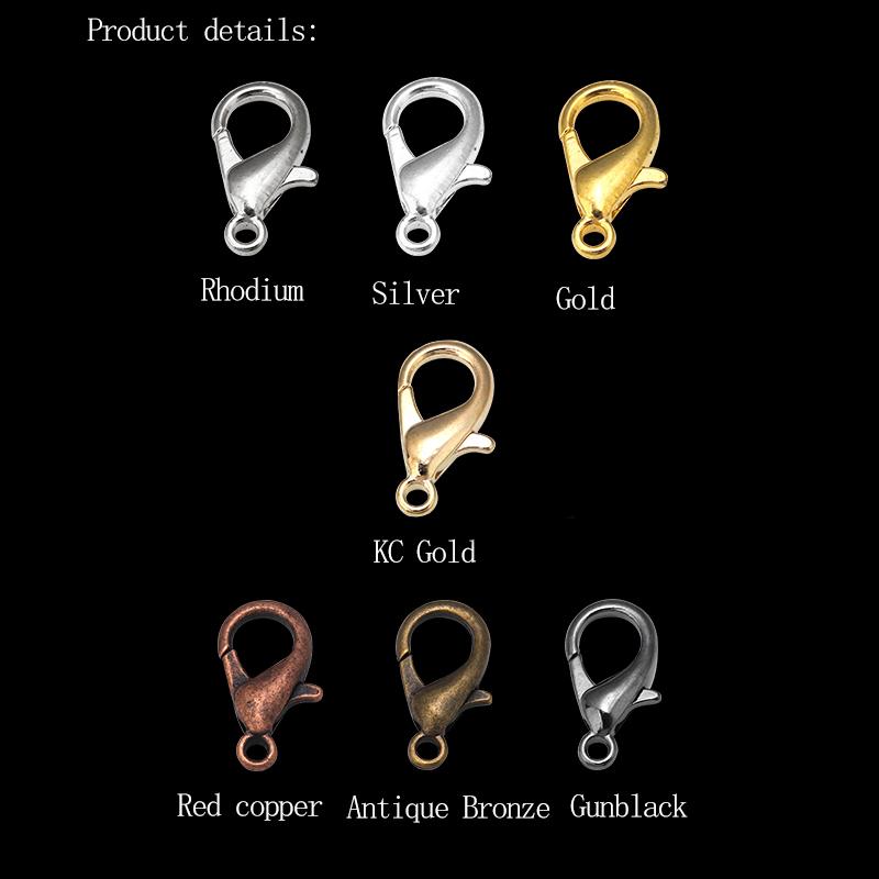 50pcs Jewelry Findings Alloy Lobster Clasp Hooks Bracelet End Connectors For Jewelry Making Necklace bracelet Chain DIY Supplies