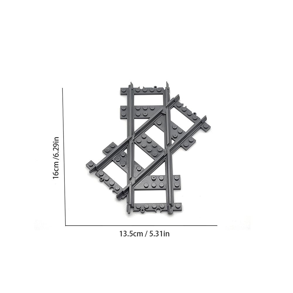 City train track expansion set, straight track, curved track, branch track, DIY assembly building block toy accessories