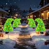 Festival Atmosphere Courtyard Lighting Solar Christmas Tree Garden Stake Lights, Outdoor IP65 Waterproof Crooked Lamp with Colorful Light for