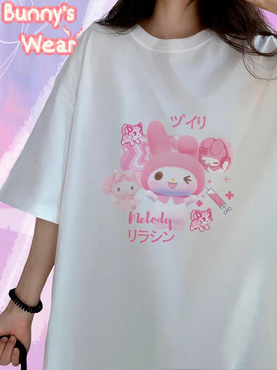 Oversized Cutecore Hello Kitty Melody T-shirt 4XL