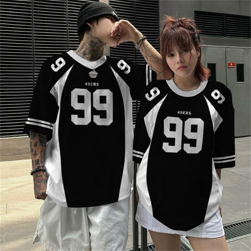 Men Fashion Digital Print No.18 Short Sleeve Basketball Jersey Mens Oversized