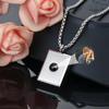 Personalized Titanium Steel Photo Pendant Necklace - Projects 'I Love You' In 100 Languages