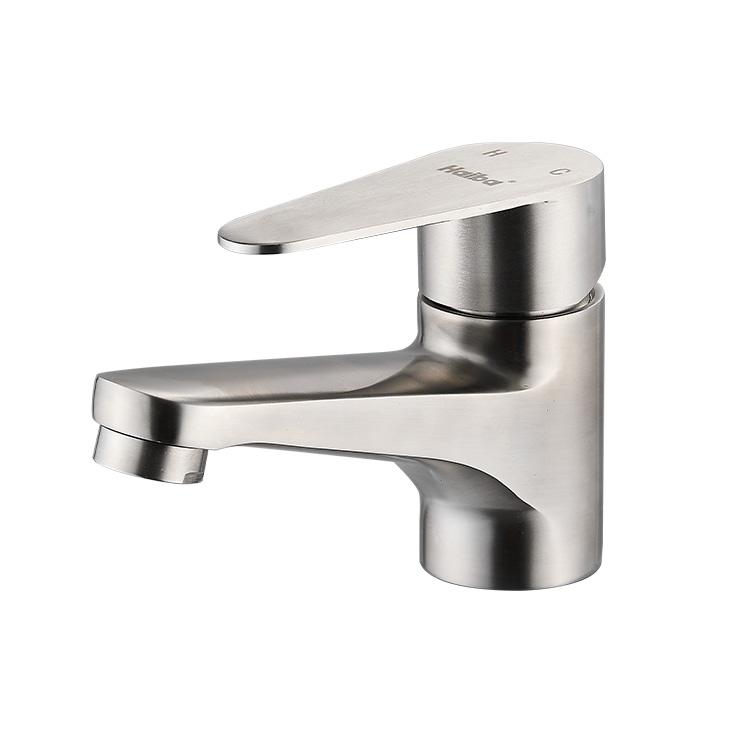 Nickel 304 Stainless Steel Bathroom Tap Basin Faucet Mixer Taps (as the picture,Nickle)