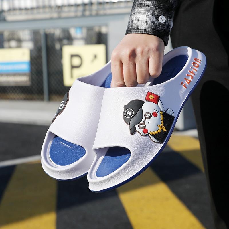 Men's slippers men's summer indoor home non-slip and deodorant couple bathing home cool slippers men's outer wear