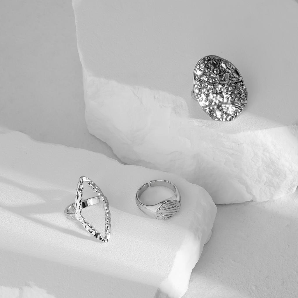 Accessories, Cyberpunk Geometric Curved Ring, Articulated Ring, Exaggerated Open Metal Set Ring