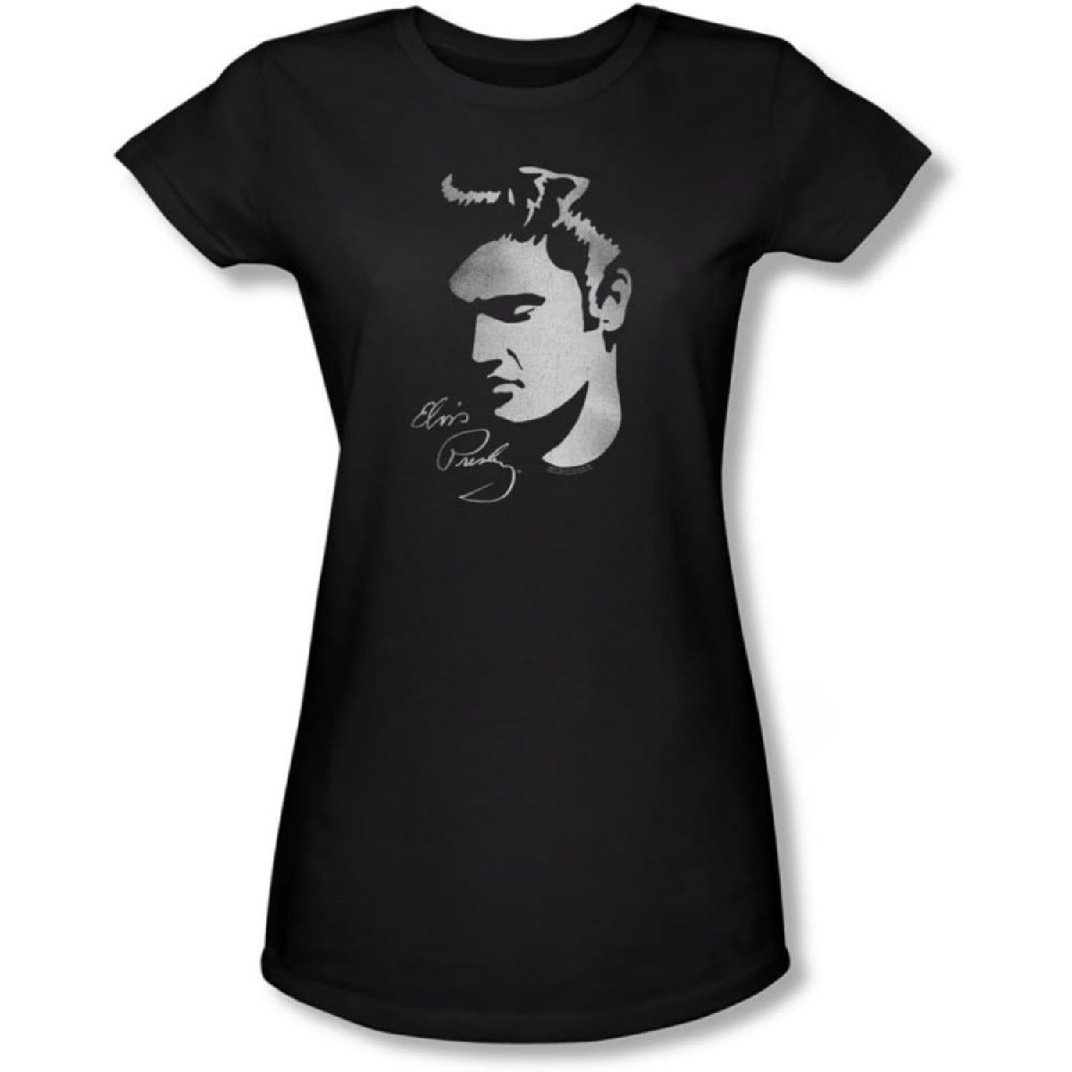 Elvis Presley - Juniors Simple Face Sheer T-Shirt S чёрный