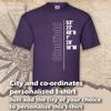 City  Co-ordinates Personalised (Sheffield T-Shirt Birthday Gift Size S3XL Unisex T-Shirt
