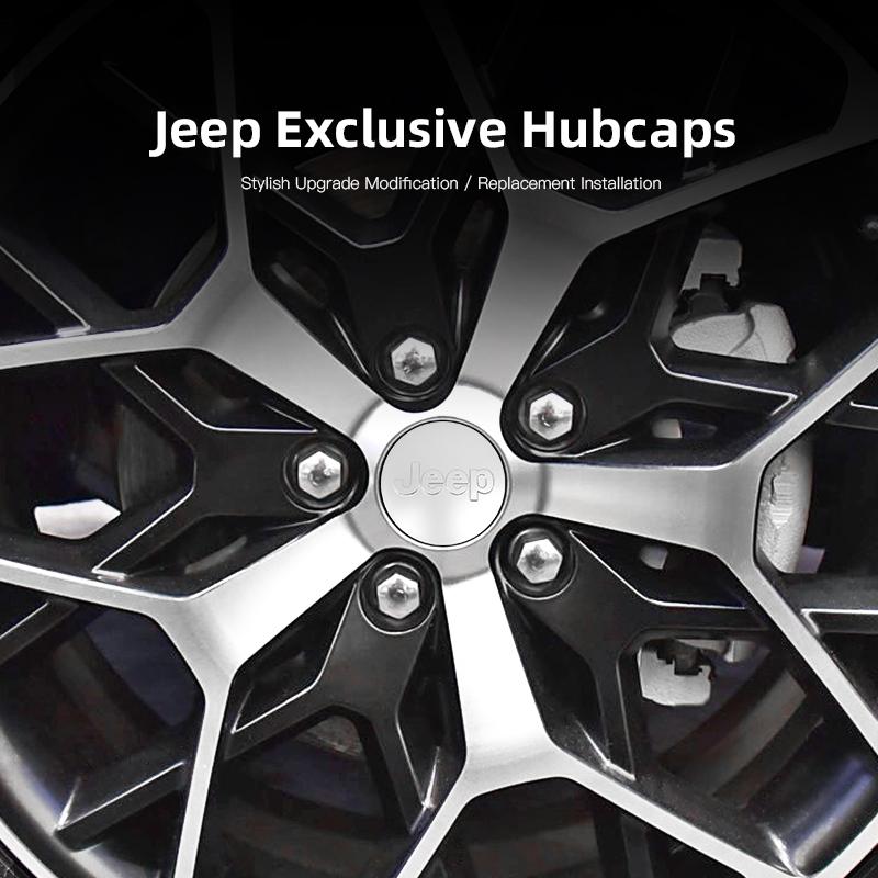 4Pcs Original Car Wheel Center Hub Cap Cover For Jeep Compass Wrangler Grand Cherokee Avenger Renegade jk Gladiator Commander ALM1