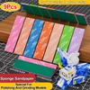 9Pcs Washable Sponge Sandpape,Dry/Wet Dual-Use Polishing Sanding Blocks,For Assembling Model Build Tools Hobby DIY #400 To #2000