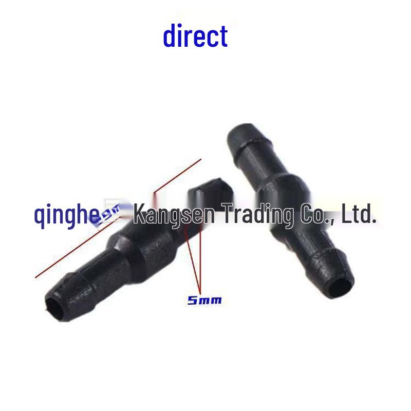 Car Wiper Water Sprayer Angled Tee Hose Connector Y-Joint Straight Connector Black