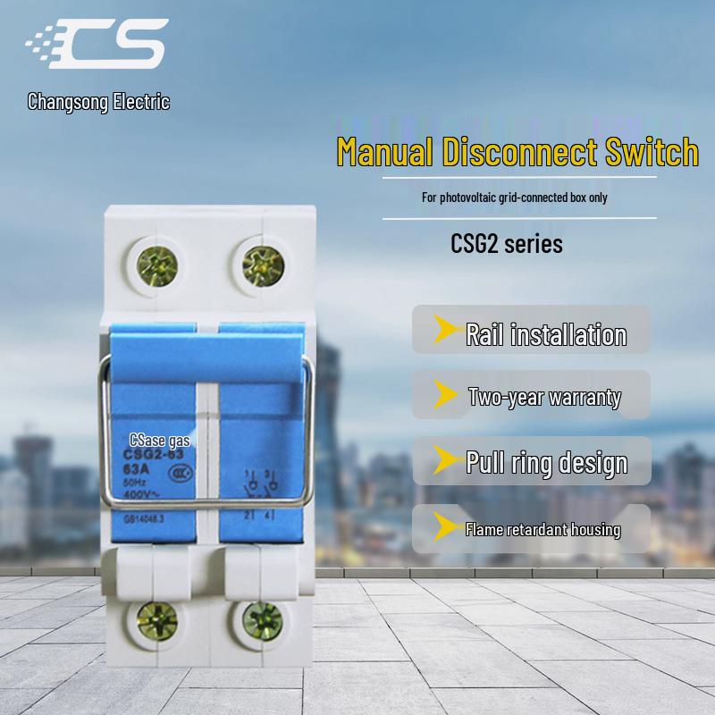 2P 63A Photovoltaic Manual Isolator & 4P 12 Knife Gate Circuit Breaker
