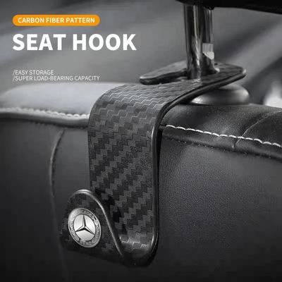 Car Seat Back Hooks Carbon Fiber Auto Rear Hanger Hook For Mercedes Benz AMG A C E GLC Clase CLA X253 W203 W204 W205 W221 W213
