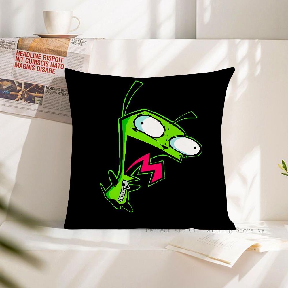 Cartoon Pillow Case Fashion Square Pillowcase Bedroom Sofa Room Ins Decoration Leisure Invader Zim Cushion Cover 40x40