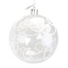Set of 6 Transparent Plastic Baubles with White Glitter, 8 Cm