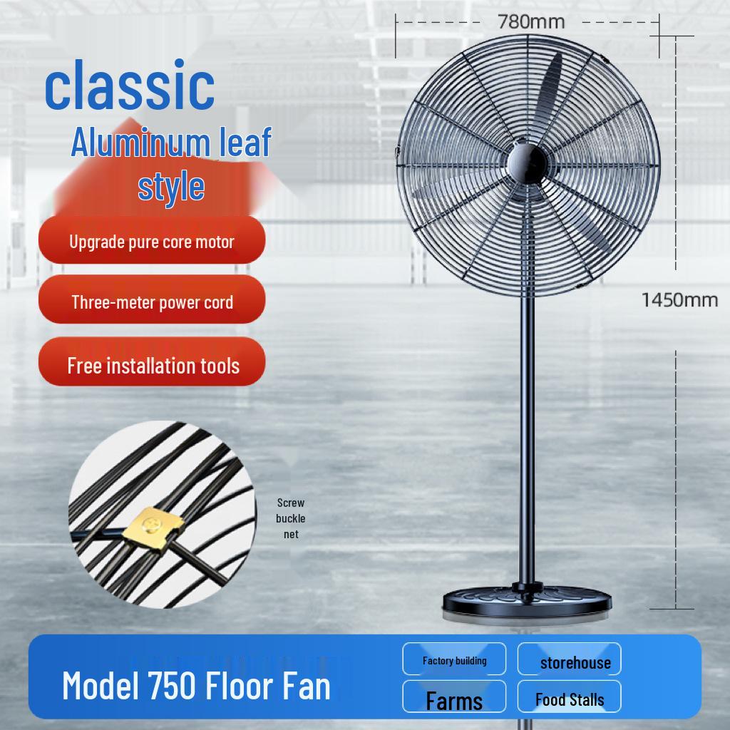 Industrial Floor & Wall-Mounted Fan - Large, Powerful Workshop Fan