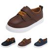 Children's Synthetic Leather Lace-Up Sneakers with Hook and Loop Closure Durable Rubber Sole Comfortable Fit Lightweight Design