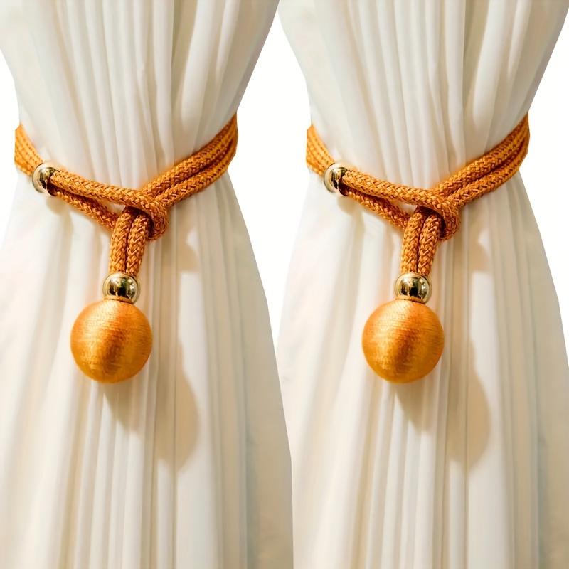 [Adjuster Included] Window Curtain Tie Set of 2 | Curtain Back Strap, Curtain Pull Back, Curtain Hook, Curtain Tie | Multi-Color