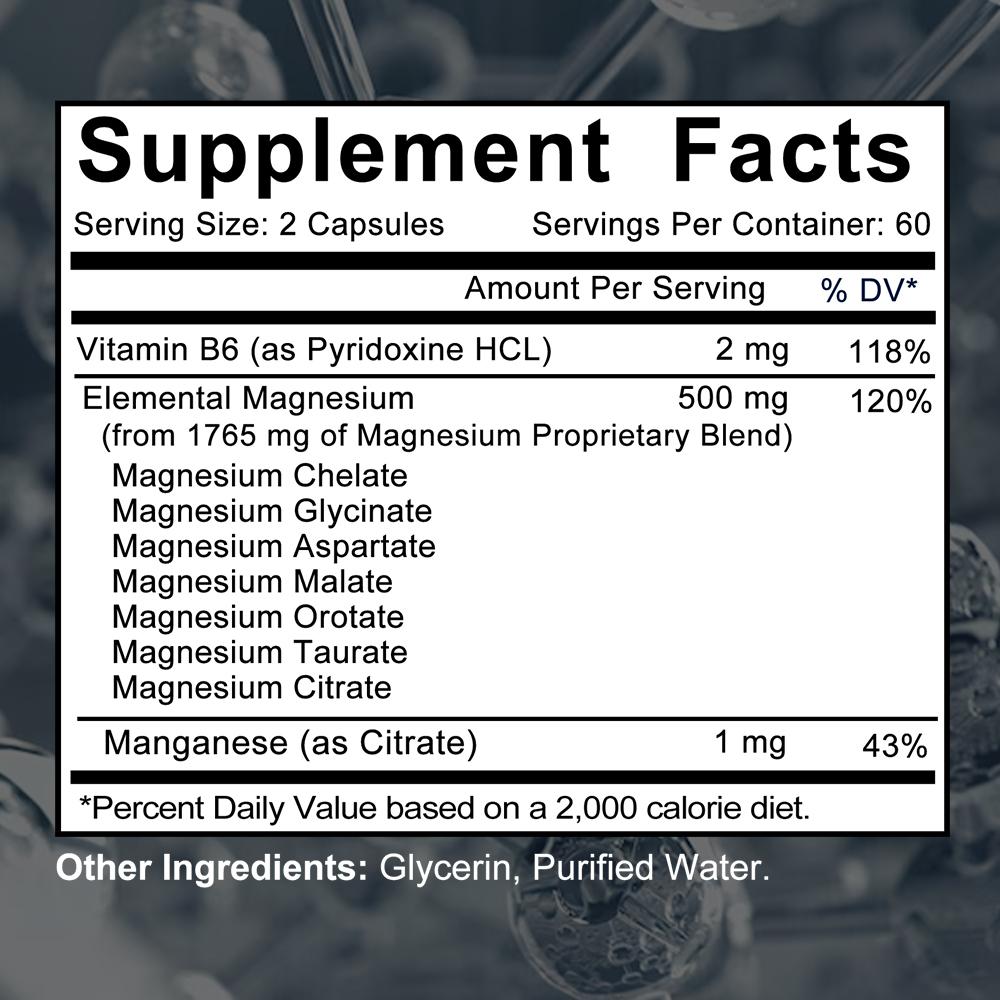 Bcuelov 7 types of magnesium composite capsules containing magnesium glycinate magnesium manganese citrate and vitamin B6 to aid sleep