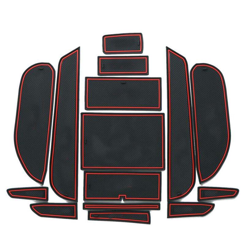 

15 шт./компл. для Honda Civic 8th 2008 2009 2010 2011 LHD латексный новый противоскользящий коврик для ворот с логотипом, Стайлинг автомобиля с логотипом красный