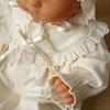 [OP Mini] Cotton SpringAutumn: Smooth Material Made In Japan 2-piece Baby Dress Set with Hat For Shrine Visits and Hospital Discharge Ceremony Dress