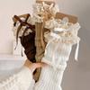 Kinder Mädchen Lolita Beinwärmer Gestrickte Socken Europäischer Stil Leggings Niedliche Spitze Schleife Kleinkind Lange Socken Beinwärmer