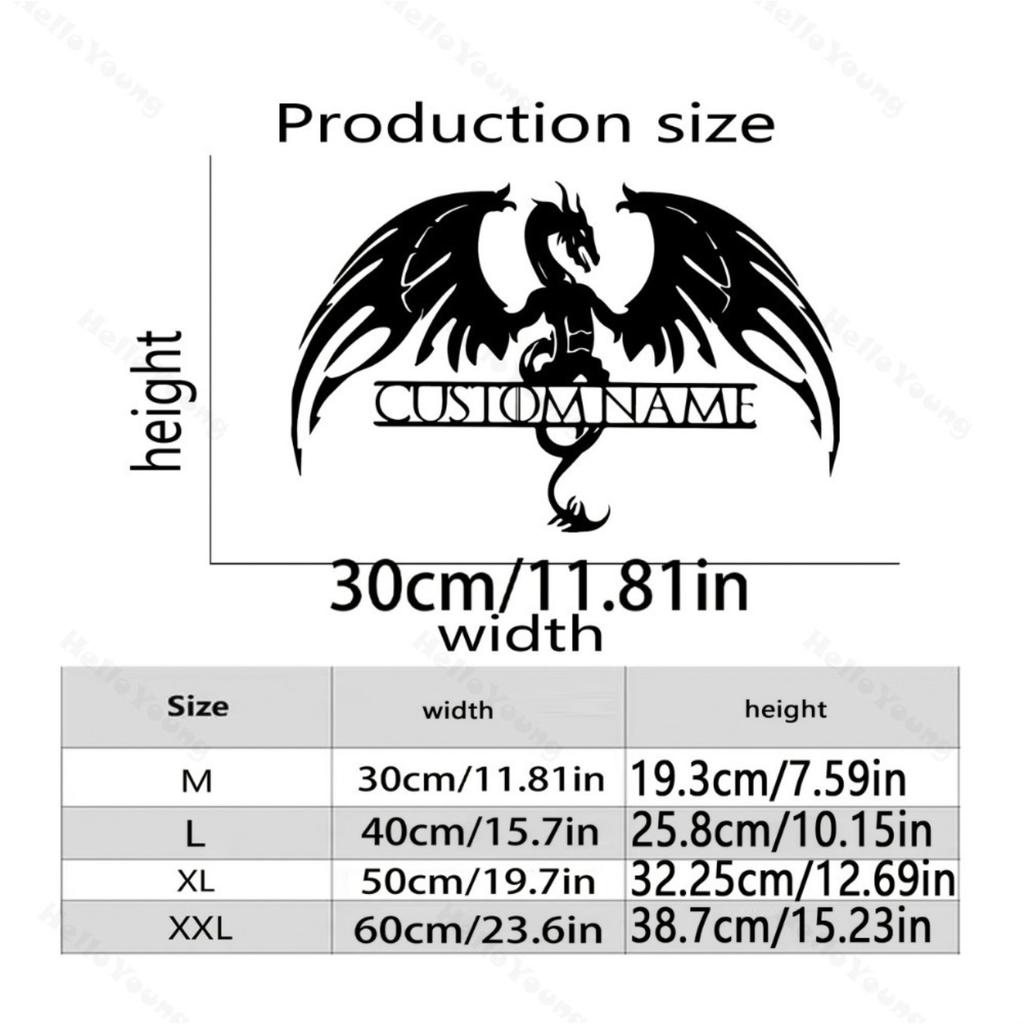 Customizable Metal Dragon Silhouette Sign Personalized Surname Plate Home Garden Wall Art Hot Sale