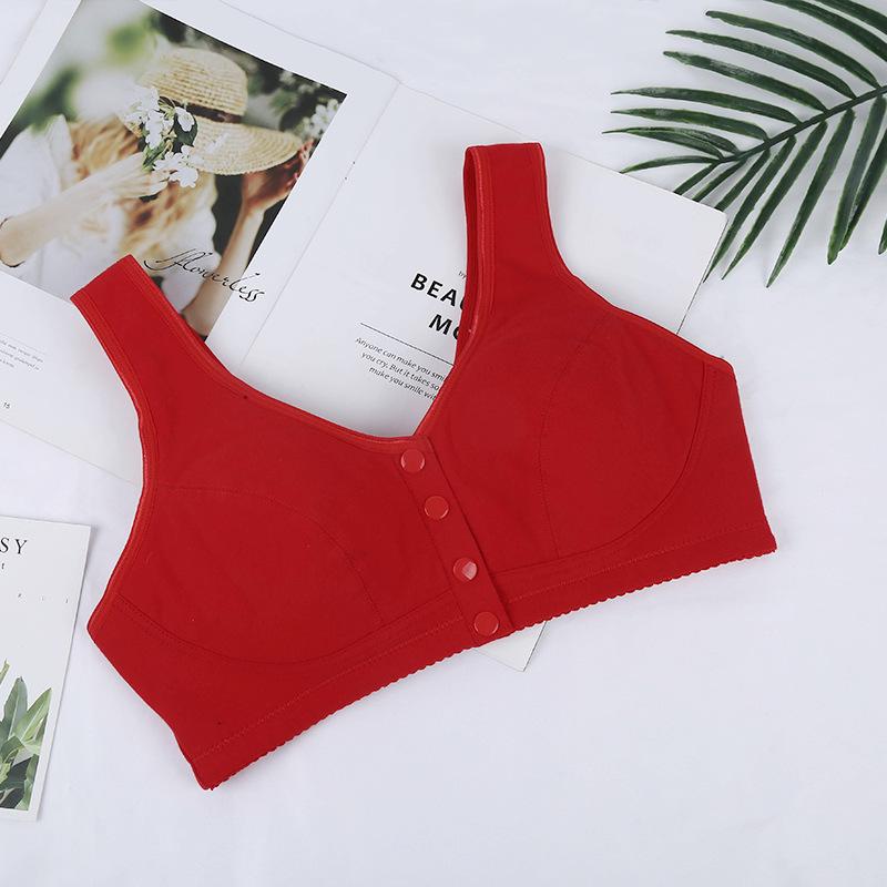 Wire-Free Front Closure Sports Bra for Middle-Aged and Elderly - Plus Size 110C
